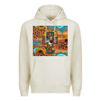 Oatmeal Heather leopard cross sunflower Premium Hoodie - JahusDesignShop