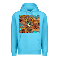 Ocean Blue leopard cross sunflower Premium Hoodie - JahusDesignShop