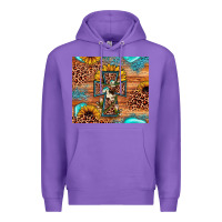 Purple leopard cross sunflower Premium Hoodie - JahusDesignShop