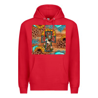Red leopard cross sunflower Premium Hoodie - JahusDesignShop