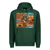 Sports Green leopard cross sunflower Premium Hoodie - JahusDesignShop