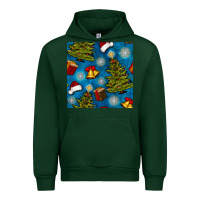 Foreset Green christmas trees and bells seamless pattern Urban Hoodie - BundleAndBundleShop