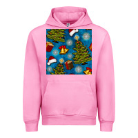Fuchsia Pink christmas trees and bells seamless pattern Urban Hoodie - BundleAndBundleShop