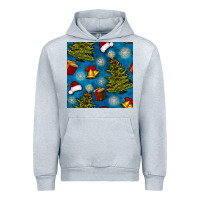 Heather Grey christmas trees and bells seamless pattern Urban Hoodie - BundleAndBundleShop