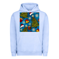 Pigment Grape Ice christmas trees and bells seamless pattern Urban Hoodie - BundleAndBundleShop