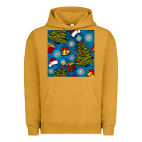 Pigment Peanut Butter christmas trees and bells seamless pattern Urban Hoodie - BundleAndBundleShop