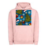 Pigment Salmon christmas trees and bells seamless pattern Urban Hoodie - BundleAndBundleShop