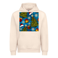 Sandshell christmas trees and bells seamless pattern Urban Hoodie - BundleAndBundleShop