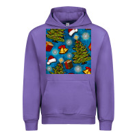 Tulip christmas trees and bells seamless pattern Urban Hoodie - BundleAndBundleShop