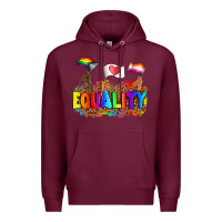 Burgundy equality pride flags Premium Hoodie - AdoDesignShop