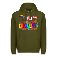 Army Green equality pride flags Premium Hoodie - AdoDesignShop