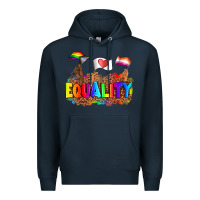 Navy equality pride flags Premium Hoodie - AdoDesignShop