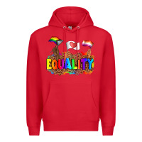Red equality pride flags Premium Hoodie - AdoDesignShop