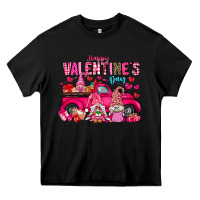 Black Happy Valentines Day Heavy Core Tee - CowhideDigitalArt