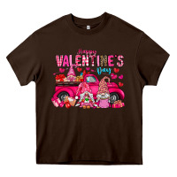 Chocolate Brown Happy Valentines Day Heavy Core Tee - CowhideDigitalArt