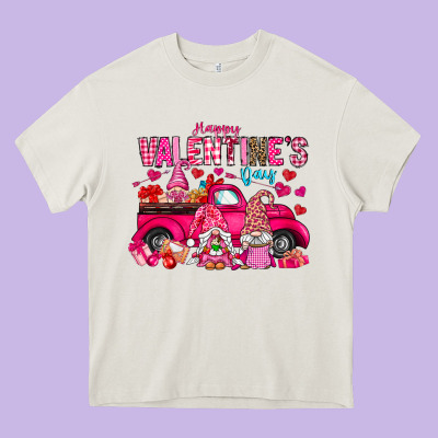 Happy Valentines Day Heavy Core Tee Designed By Cowhidedigitalart