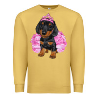 Antique Gold Balerina Dachshund With Tutu Premium Sweatshirt - RanaPortraitStore
