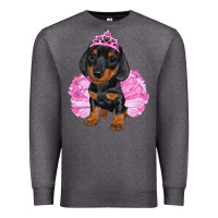 Charcoal Heather Balerina Dachshund With Tutu Premium Sweatshirt - RanaPortraitStore