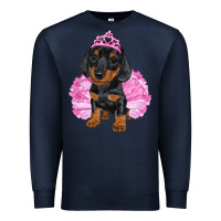 Navy Balerina Dachshund With Tutu Premium Sweatshirt - RanaPortraitStore