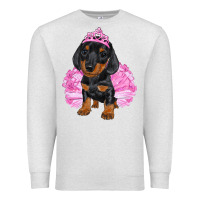 Oatmeal Heather Balerina Dachshund With Tutu Premium Sweatshirt - RanaPortraitStore