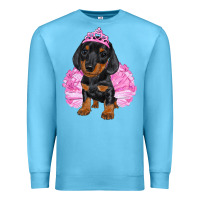 Ocean Blue Balerina Dachshund With Tutu Premium Sweatshirt - RanaPortraitStore