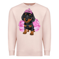 Pale Pink Balerina Dachshund With Tutu Premium Sweatshirt - RanaPortraitStore