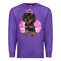 Purple Balerina Dachshund With Tutu Premium Sweatshirt - RanaPortraitStore