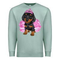 Seafoam Balerina Dachshund With Tutu Premium Sweatshirt - RanaPortraitStore