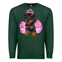Sports Green Balerina Dachshund With Tutu Premium Sweatshirt - RanaPortraitStore
