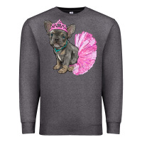 Charcoal Heather Balerina French Bulldog With Tutu Premium Sweatshirt - RanaPortraitStore