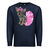 Navy Balerina French Bulldog With Tutu Premium Sweatshirt - RanaPortraitStore
