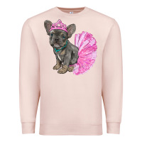 Pale Pink Balerina French Bulldog With Tutu Premium Sweatshirt - RanaPortraitStore