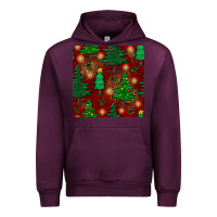 Mauve Wine christmas trees seamless pattern Urban Hoodie - BundleAndBundleShop