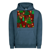 Pigment Midnight Navy christmas trees seamless pattern Urban Hoodie - BundleAndBundleShop