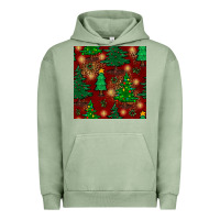 Pigment Oil Green christmas trees seamless pattern Urban Hoodie - BundleAndBundleShop