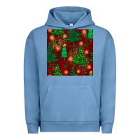 Pigment Pebble Blue christmas trees seamless pattern Urban Hoodie - BundleAndBundleShop