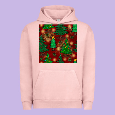 Christmas Trees Seamless Pattern Urban Hoodie Designed By Bundleandbundleshop
