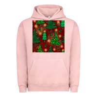 Pigment Salmon christmas trees seamless pattern Urban Hoodie - BundleAndBundleShop