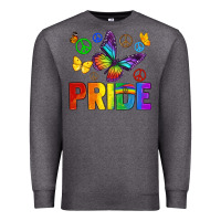 Charcoal Heather hippie pride Premium Sweatshirt - texasbilliewilder