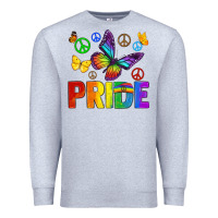 Heather Grey hippie pride Premium Sweatshirt - texasbilliewilder
