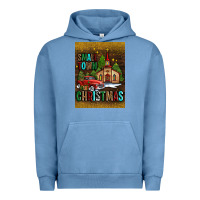 Pigment Pebble Blue small town christmas church Urban Hoodie - AdoDesignShop
