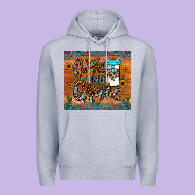 Coffee And Grace Premium Hoodie Designed By Jahusdesignshop
