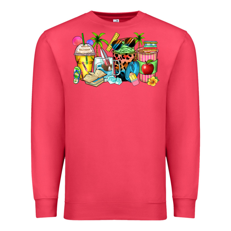 Summer Teacher Coffee Cups Premium Sweatshirt by Zillion Design Studio | Teevron