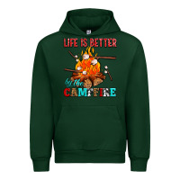 Forest Green life is better by the campfire with marshmallows Urban Hoodie - AdoDesignShop