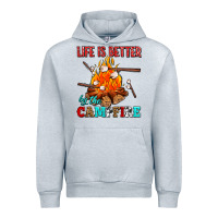 Heather Grey life is better by the campfire with marshmallows Urban Hoodie - AdoDesignShop