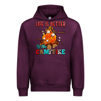 Mauve Wine life is better by the campfire with marshmallows Urban Hoodie - AdoDesignShop