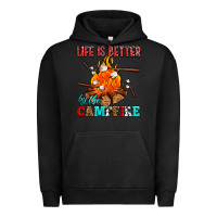 Pigment Black life is better by the campfire with marshmallows Urban Hoodie - AdoDesignShop