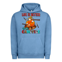 Pigment Pebble Blue life is better by the campfire with marshmallows Urban Hoodie - AdoDesignShop