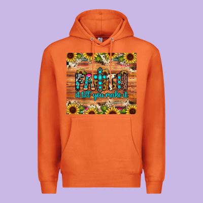 Faith It Till You Make It Premium Hoodie Designed By Jahusdesignshop
