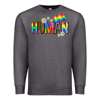 Charcoal Heather human with daisies Premium Sweatshirt - texasbilliewilder